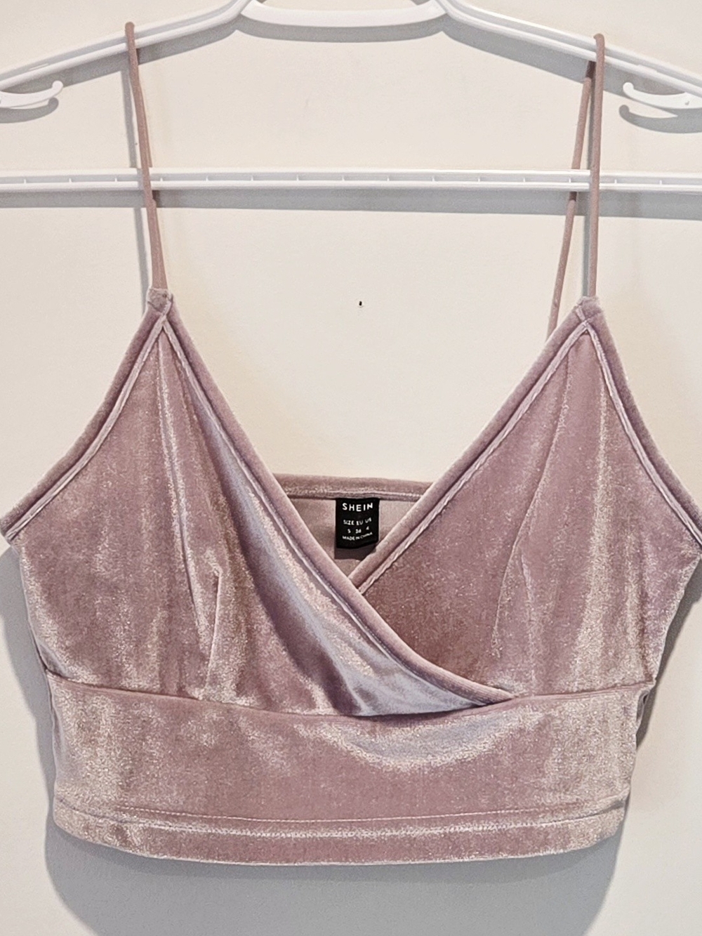 Blush Pink Velvet Cropped Cami